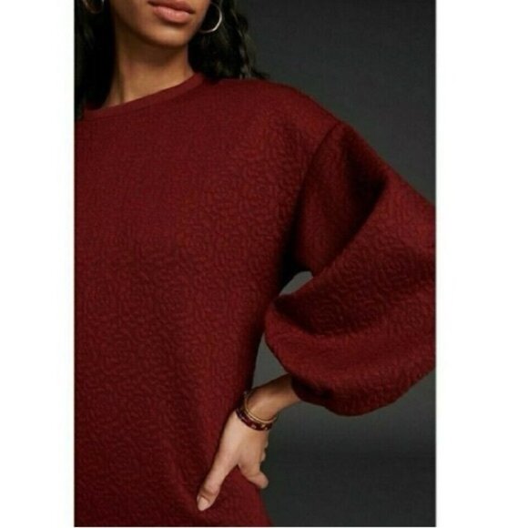 ANTHROPOLOGIE Mare Mare Odila Rose Quilted Mini Dress Burgundy Size XS - Picture 6 of 16